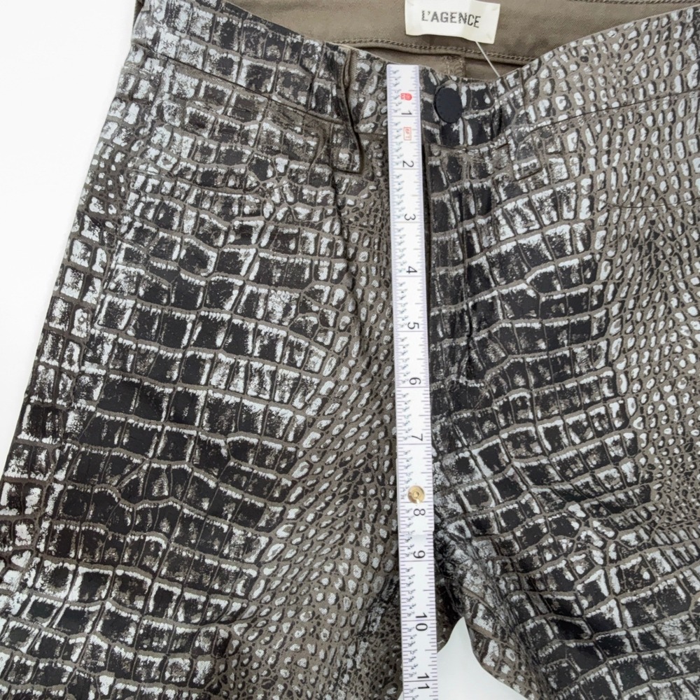 L'AGENCE Margot High Rise Skinny Jeans in Chestnut Black Croc Foil Size 25 NWT - Picture 10 of 15